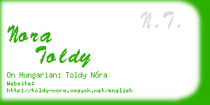 nora toldy business card
